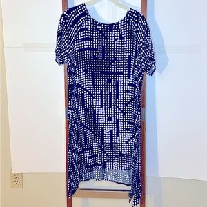 Navy Spotted Shift Dress